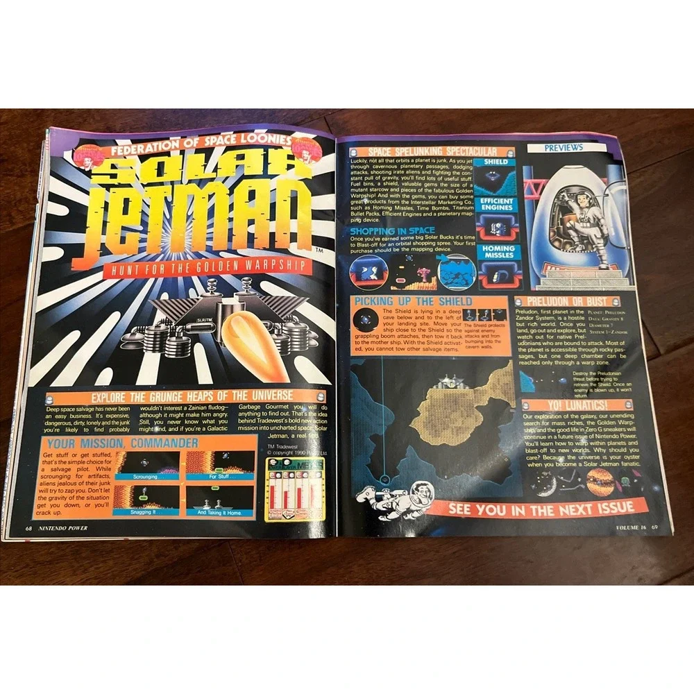 Nintendo Power Volume 16 Issue - 1990 Maniac Mansion TMNT Solar Jetman Poster
